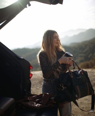 Luxe Journey 13" Twill and Faux Leather Weekender Duffel Bag