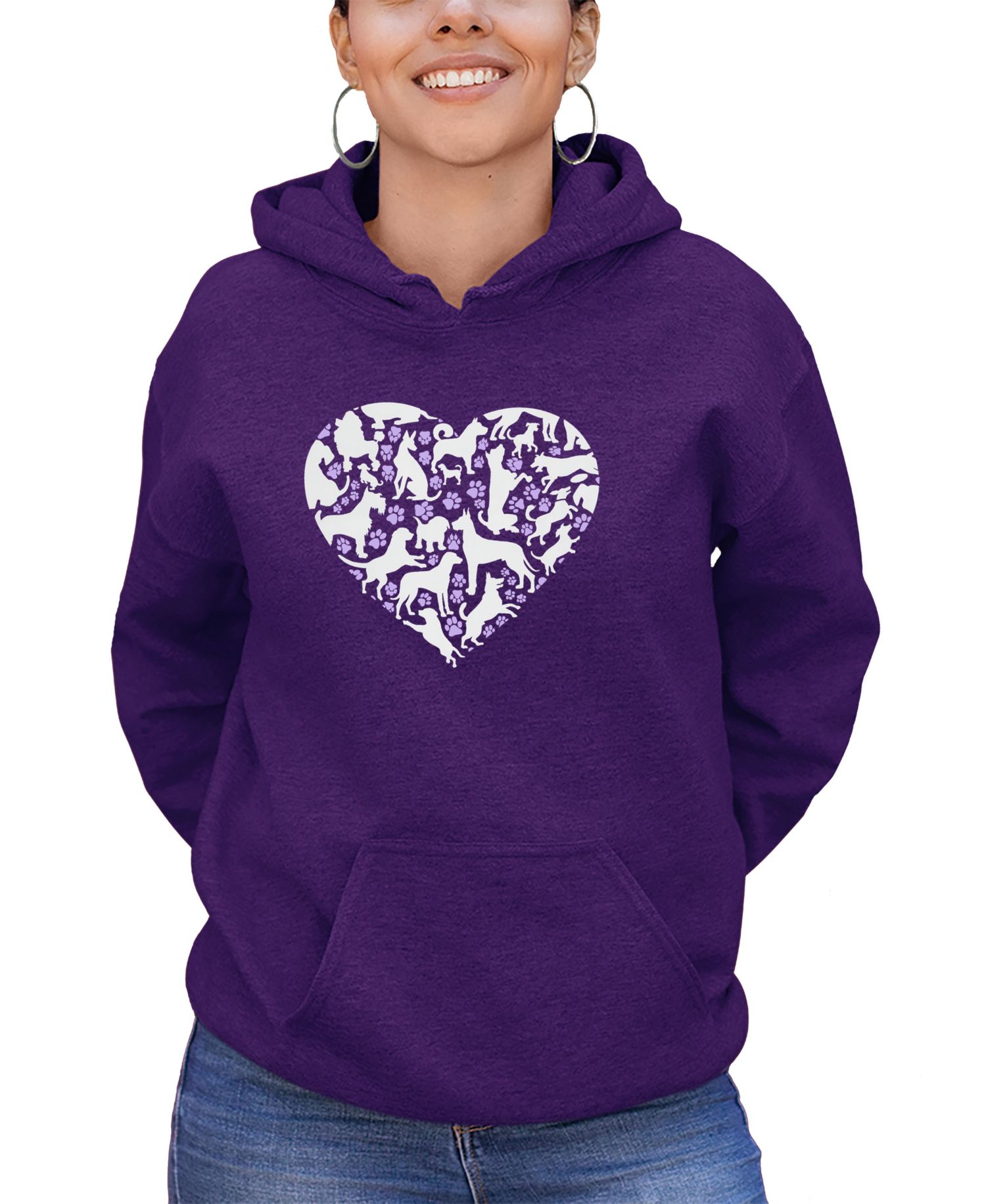 Women's Dog Heart Word Art Long-Sleeve Sweatshirt