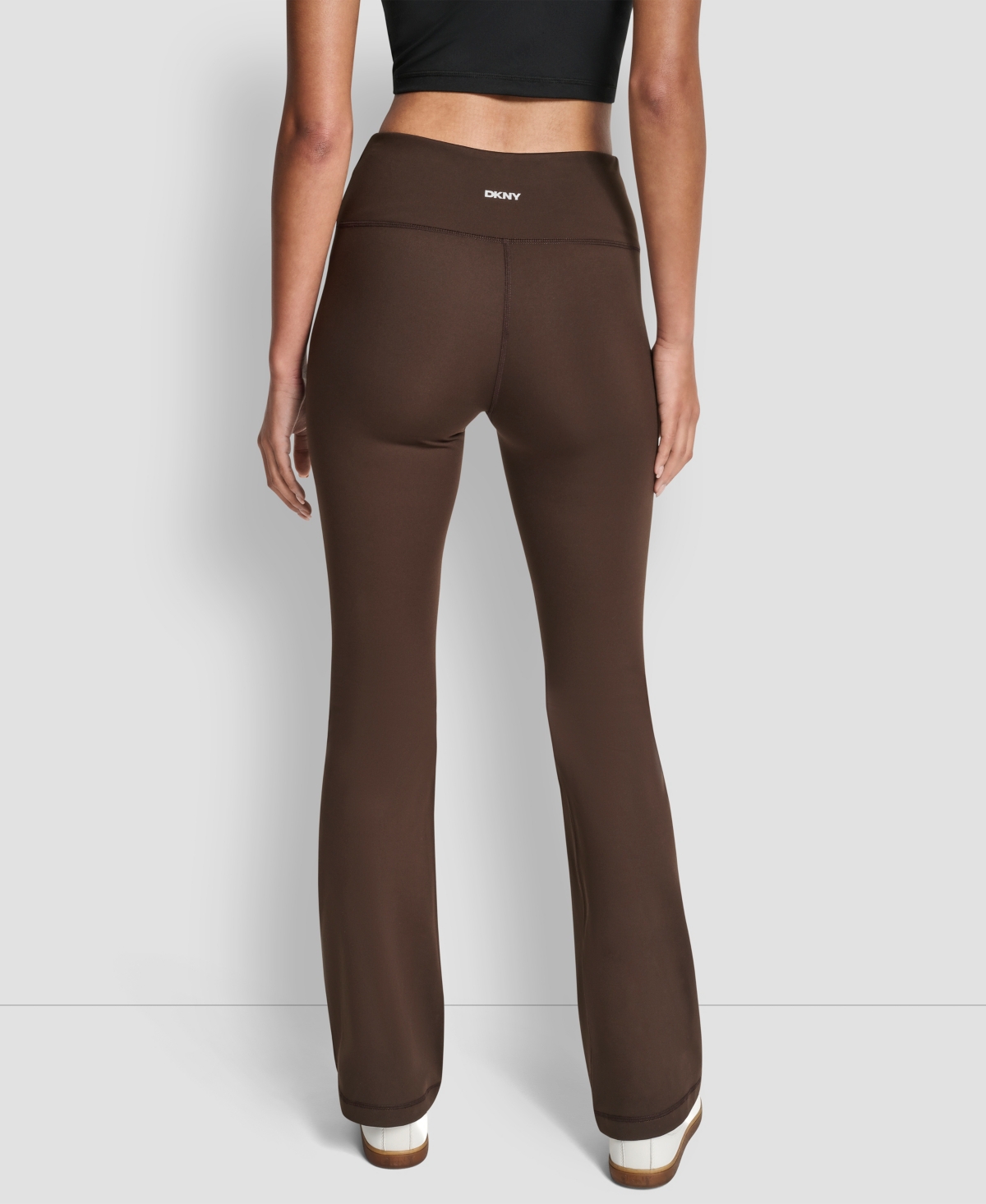 Dkny Women's Balance Compression High-waist Flared Leggings In Brown