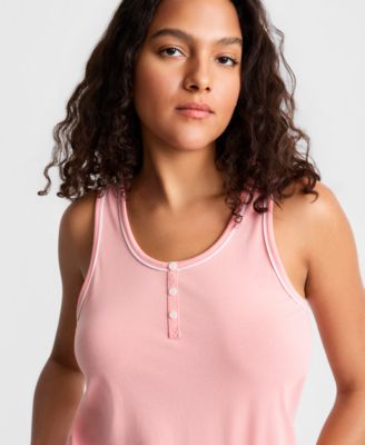 Women's Henley Tank & Shorts Pajama Set