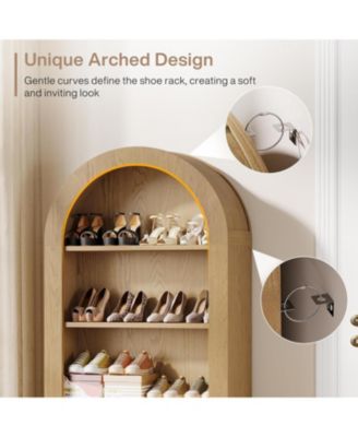 70.9-Inch Tall Arched Shoe Rack, 5-Tier Open Shoe Cabinet, Shoes Storage Organizer
