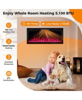 Fireplace 40 Inches Recessed and Wall Mounted for 2' x 6' Stud