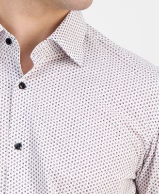 Men's Modern-Fit Circle Print Dress Shirt 