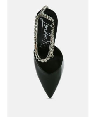 Womens Joyce Diamante Embellished Stiletto Mule Sandals