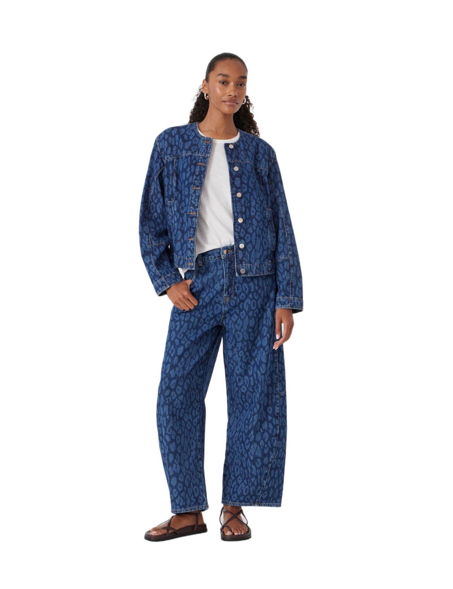 Women's Velma Leopard Print Denim Jacket
