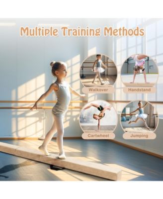 Folding Balance Beam with Solid Wood Base and Anti-slip Bottom