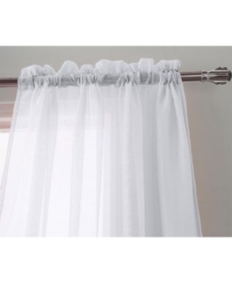 RT Designer Collection Celine Sheer Luxurious Modern Design Curtain Panel 54" x 84" White