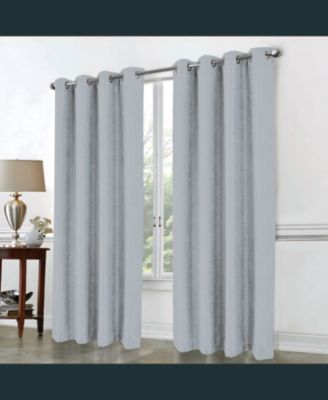 RT Designer Collection Cassi Shimmer Jacquard Grommet Curtain Panel 54" x 90" Grey