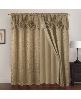 Franklin 2-Piece Rose Grommet Curtain 54" x 84" by Rt Designers Collection