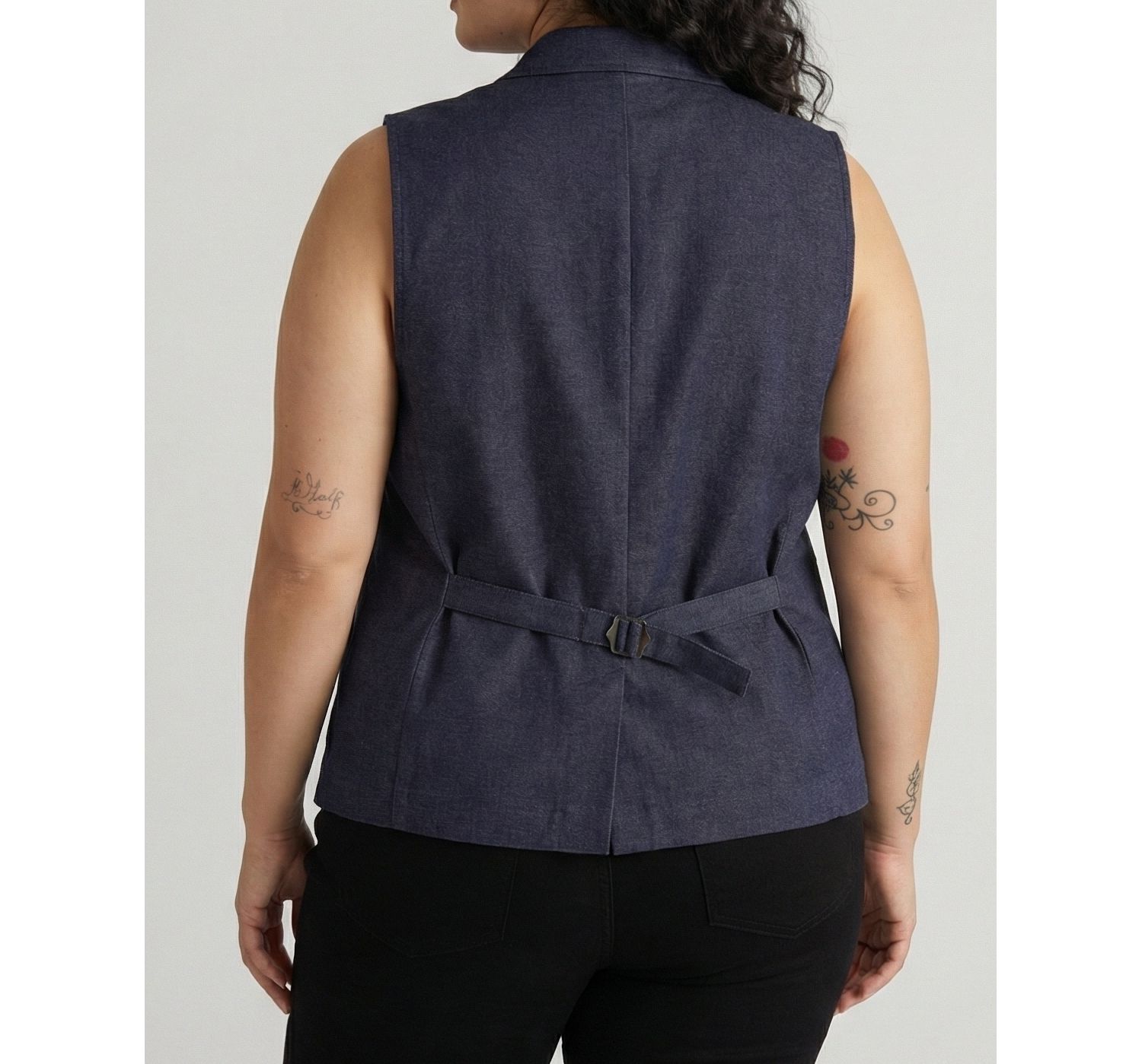 Plus Size Denim Look Vest
