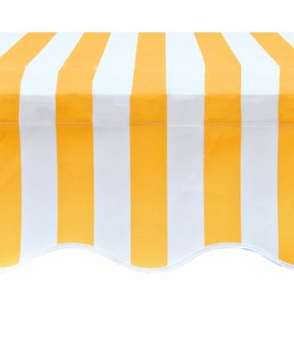 Awning Sunflower Yellow, White Polyester 9.8 x 8.2 ft