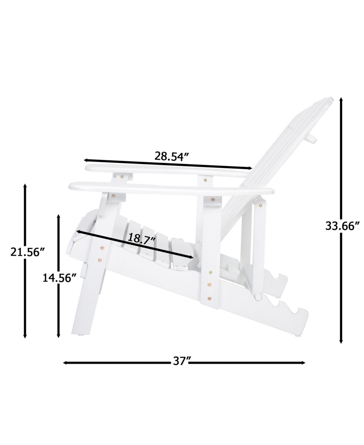 Streamdale Furniture Acacia Wood Folding Adirondack Chair - Rustic Design