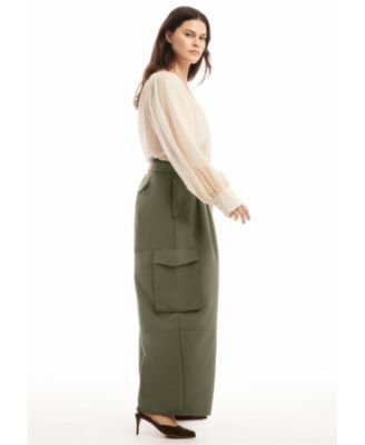 Women's June + Vie High-Rise Wide-Leg Cargo Pants