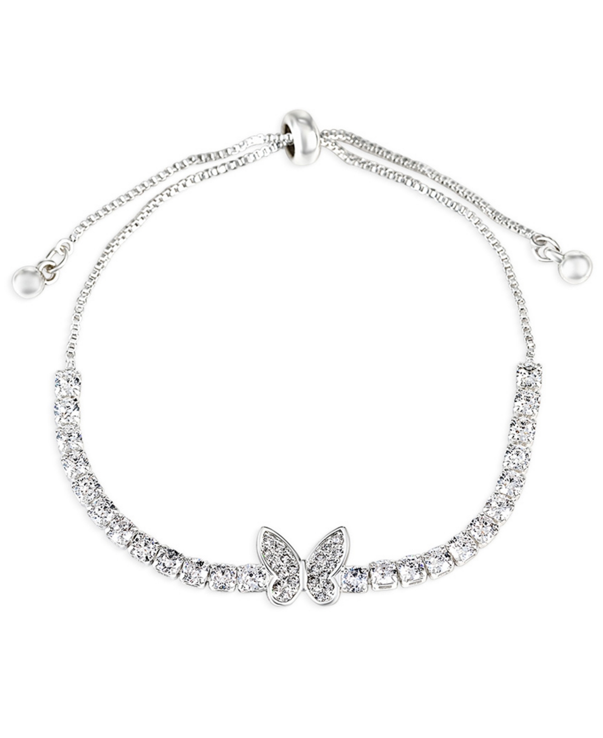 Giani Bernini Fine Silver Plated Cubic Zirconia Butterfly Bracelet And Stud Earrings Set In Metallic