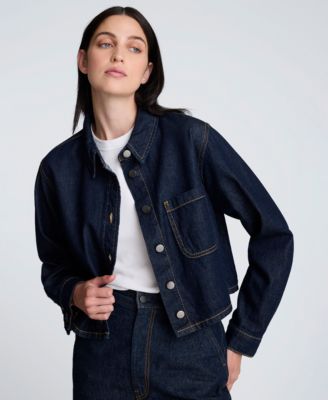 Women's Long-Sleeve Cropped Denim Jacket