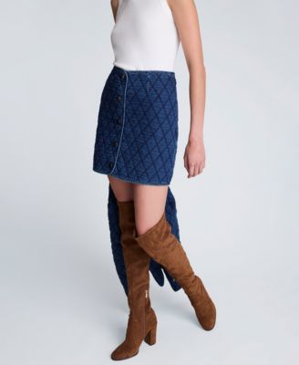 Women's Quilted Pencil Mini Skirt
