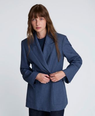 Women's Textured Pinstriped Long-Sleeve Jacket