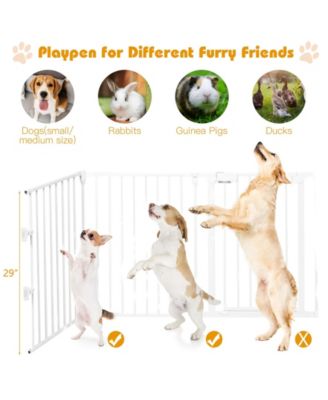 115 Inch Length 5 Panel Adjustable Wide Fireplace Fence-White