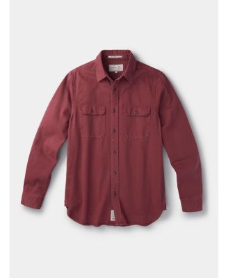 Men's Women s Long-Sleeve Cotton Twill Button-Up Shirt with Double Patch Pockets