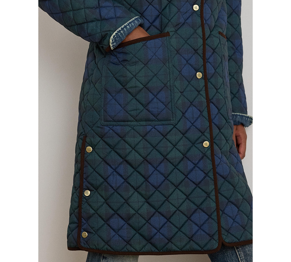 Lauren Ralph Women's Printed Quilted Coat