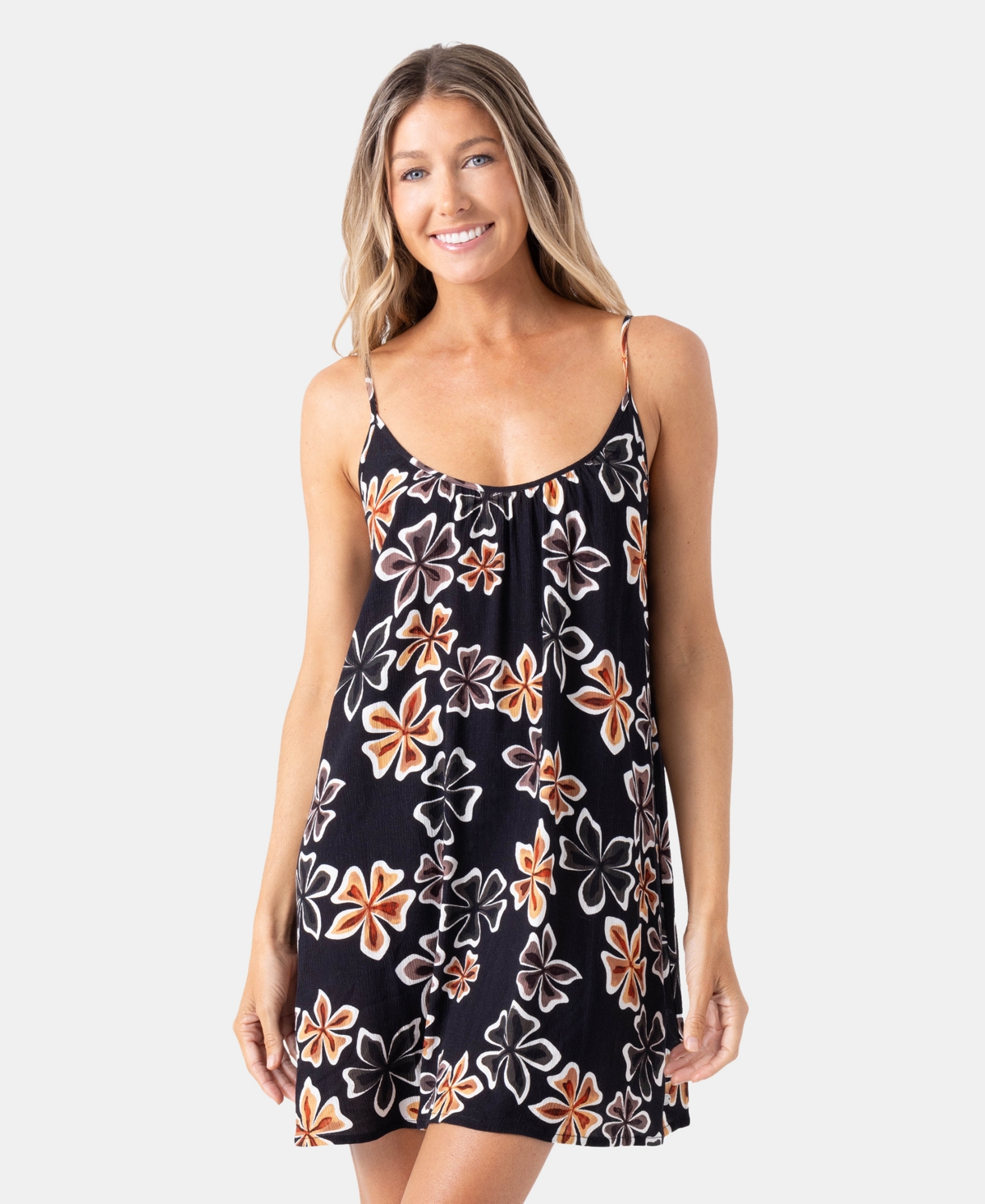 Roxy Women's Playa Tank Cover-up Midi Swim Dress In Black