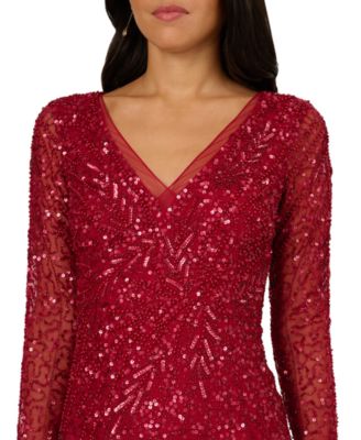 Petite V-Neck Beaded Dress