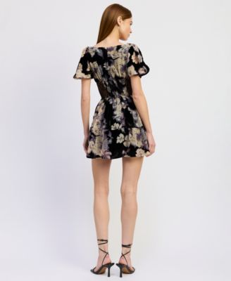 Women's V-Neck Short-Sleeve Fit & Flare Dress