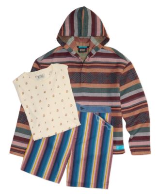 Men's Micro-Printed T-Shirt, Cosmico Striped Shorts and Jacquard Relaxed Fit Pixel Stripe Sweatshirt