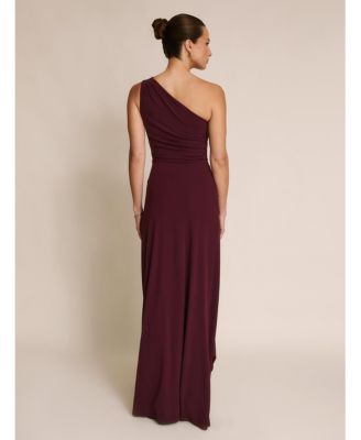 Women's One Shoulder Drape Stretch Bridesmaid Dress