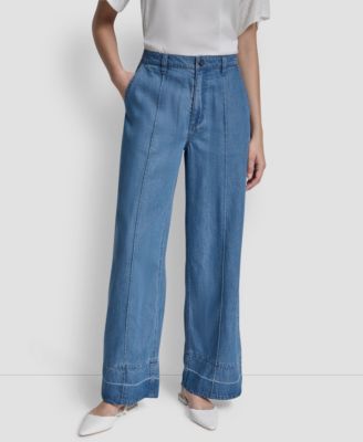 DKNY - Women's Belted Front Seam Straight Pants