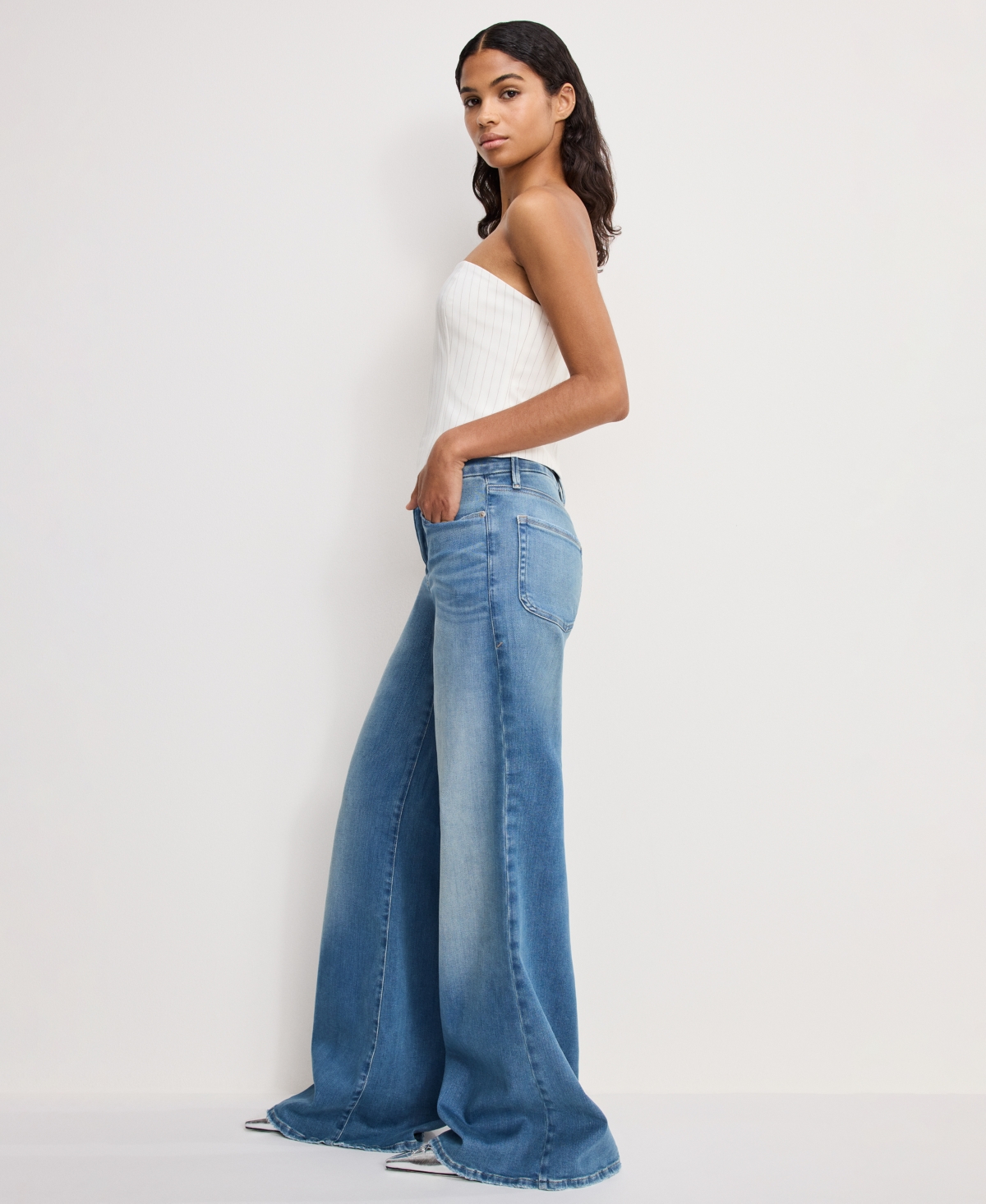 Good American Women's Wide-Leg High-Rise Jeans