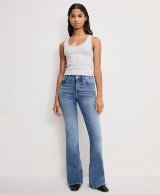 Women's Slim Fit Mid-Rise Flare Leg Jeans