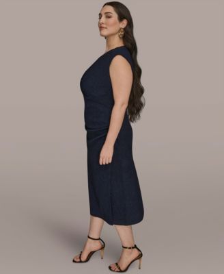 Plus Size Jewel Neck Midi Dress