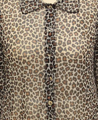 Plus Size Jaguar Mesh Button front closure Shirt