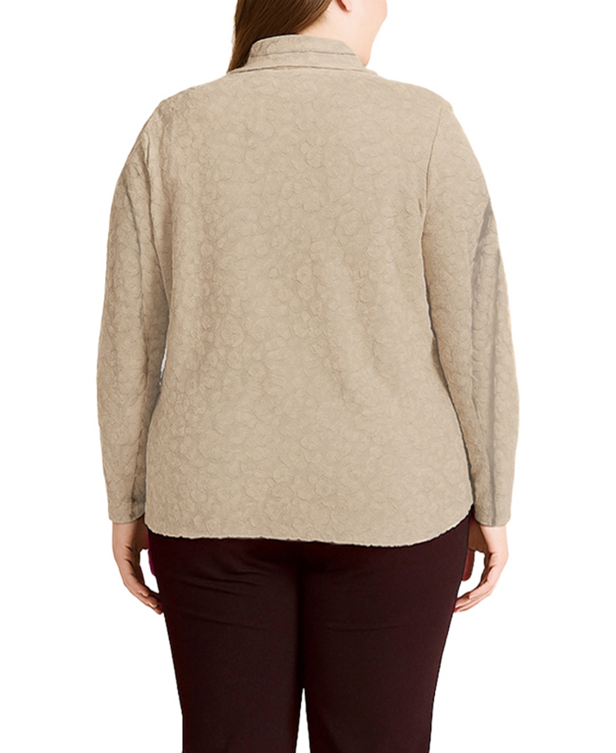 Coin 1804 Plus Cheetah Burnout Button front closure Shirt