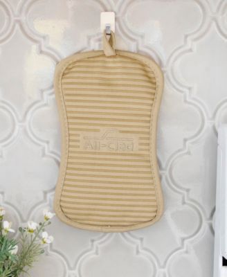 Ribbed Silicone Cotton Twill Potholders, Set of 4