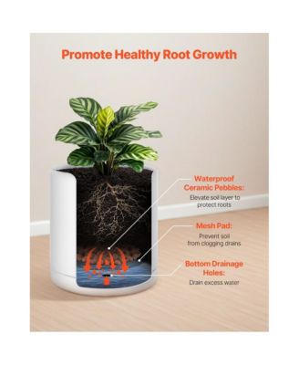 Cylinder Ceramic Pot with Saucer for Plants and Home Decor