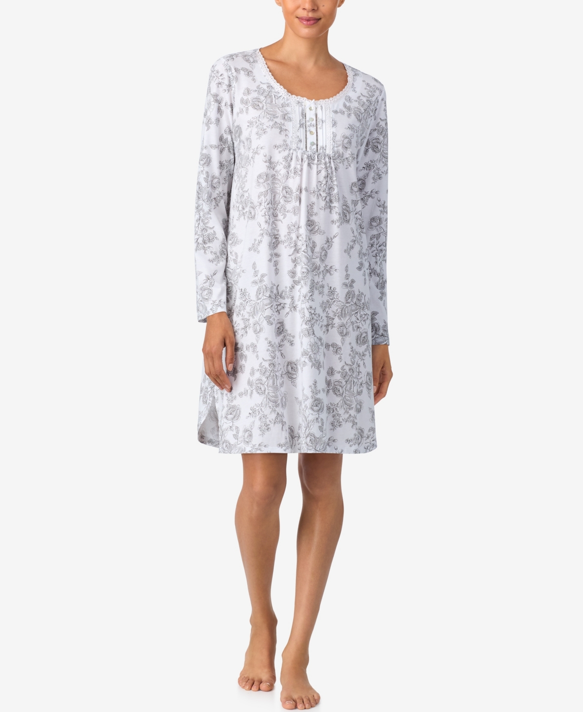 Aria Women's Brushed Cotton Long Sleeve Nightshirt In Animal Print