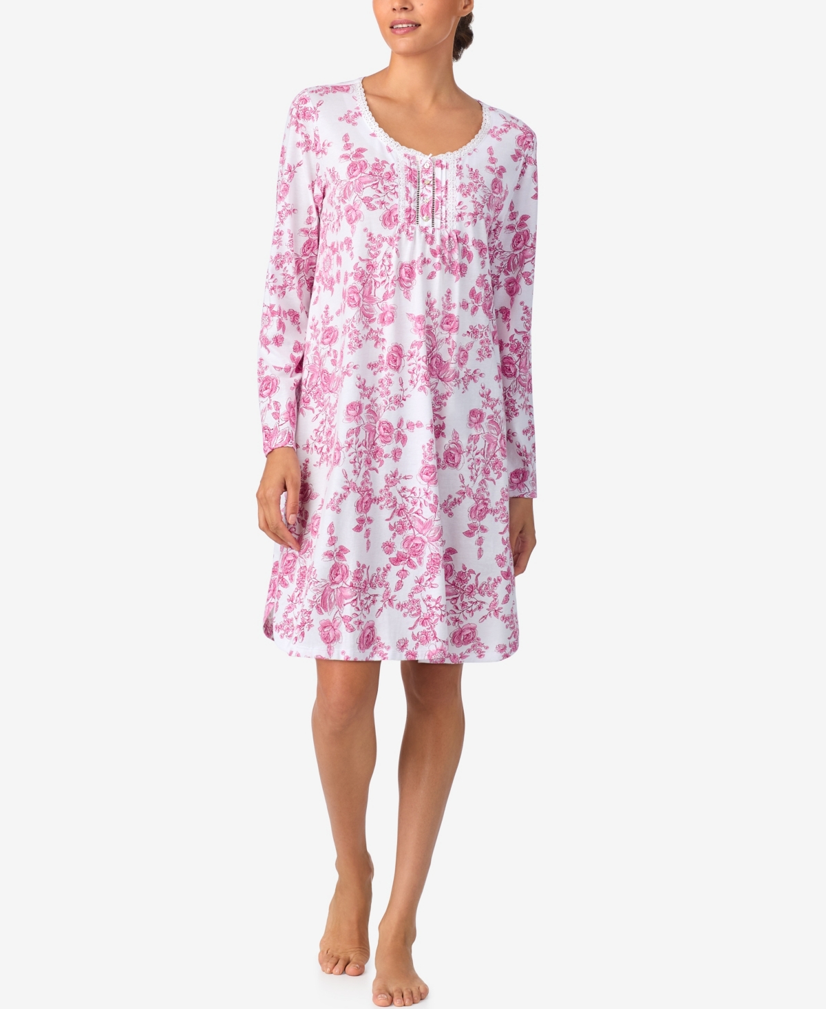 Aria Women's Brushed Cotton Long Sleeve Nightshirt In Animal Print