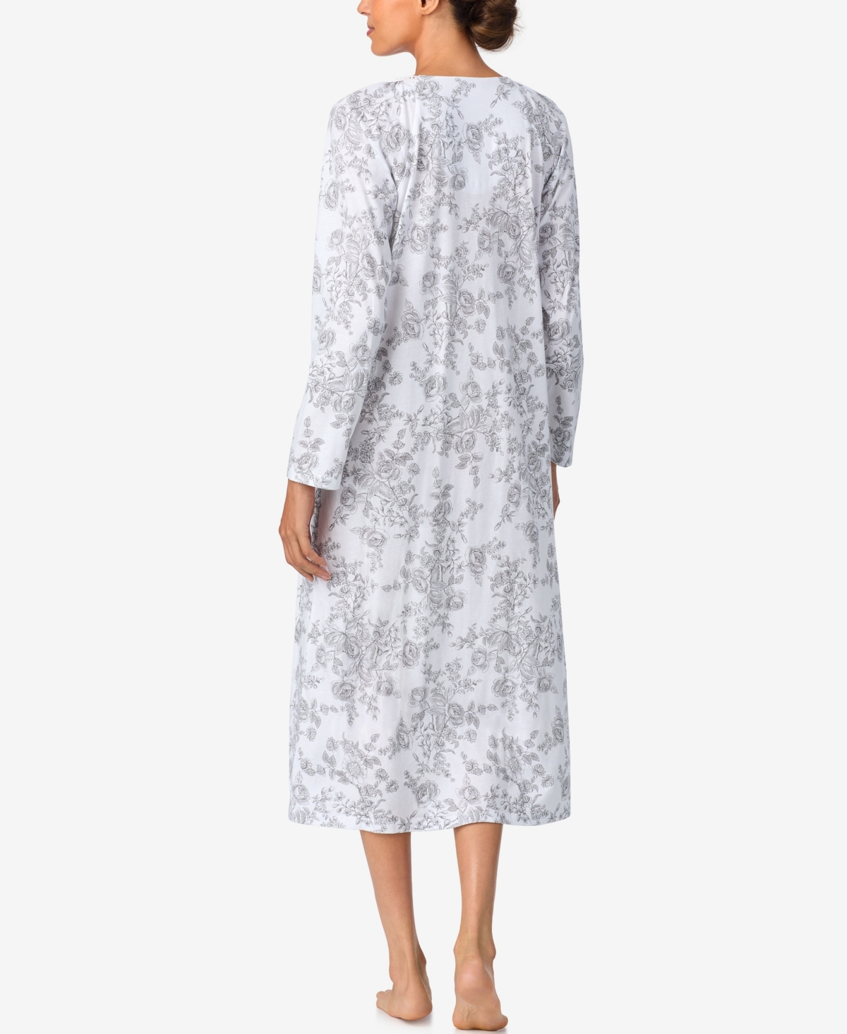 Aria Women's Brushed Cotton Jersey Long Sleeve Nightgown In Multi