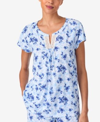 Sleepwear Brushed Cotton Cap Sleeve Long Pant PJ Set