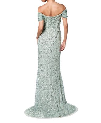Women's Sequin Bardot Maxi Bridesmaid Dress