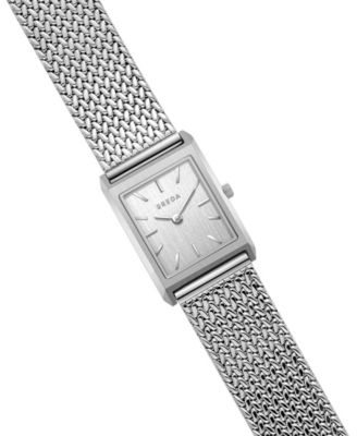 Women's 'Virgil Tethered' Silver Stainless Steel Mesh Watch, 20mm