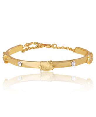 Station Bracelet, Gold-Tone, Crystal Accents