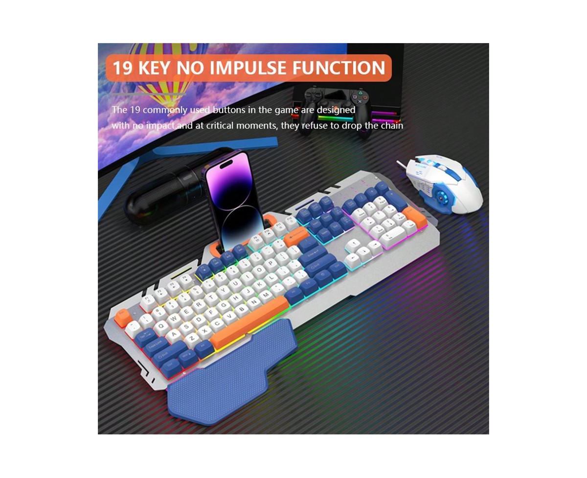 risokeys Wired Gaming Keyboard And Mouse Set - Keyboard And Mouse with Wrist Rest - Ergonomic Keyboard For Desktop, Laptop, Pc
