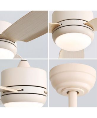 46-inch Modern Beige 3-blade Ceiling Fan with LED Light with Six-speed Remote Control