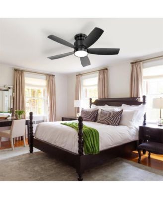 42-inch Modern Black 5-Blade Ceiling Fan With 6-Speed Adjustable Wind Speed and Light Kit