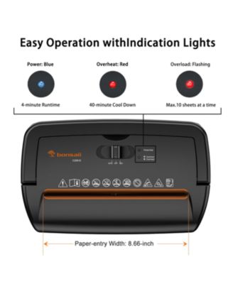 10-Sheet Cross Cut Paper Shredder, 5.5 Gal Home Office Heavy Duty Shredder for Credit Card, Staple, Clip with Transparent Window