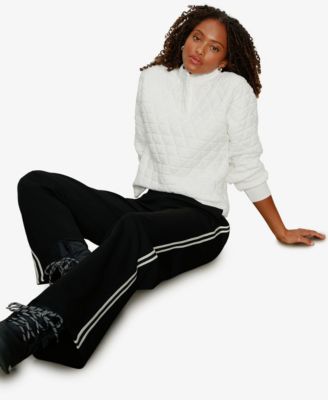 Women's Quilted Button Popover Pull-On Sweatshirt