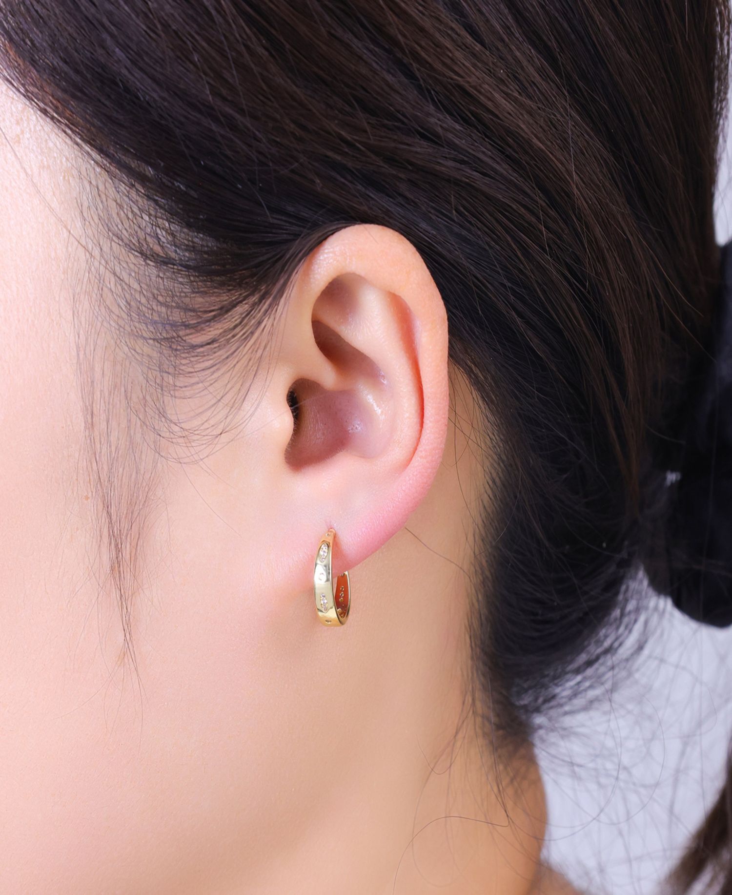 Cubic Zirconia and Freshwater Mother of Pearl Endless Hoop Earrings Set